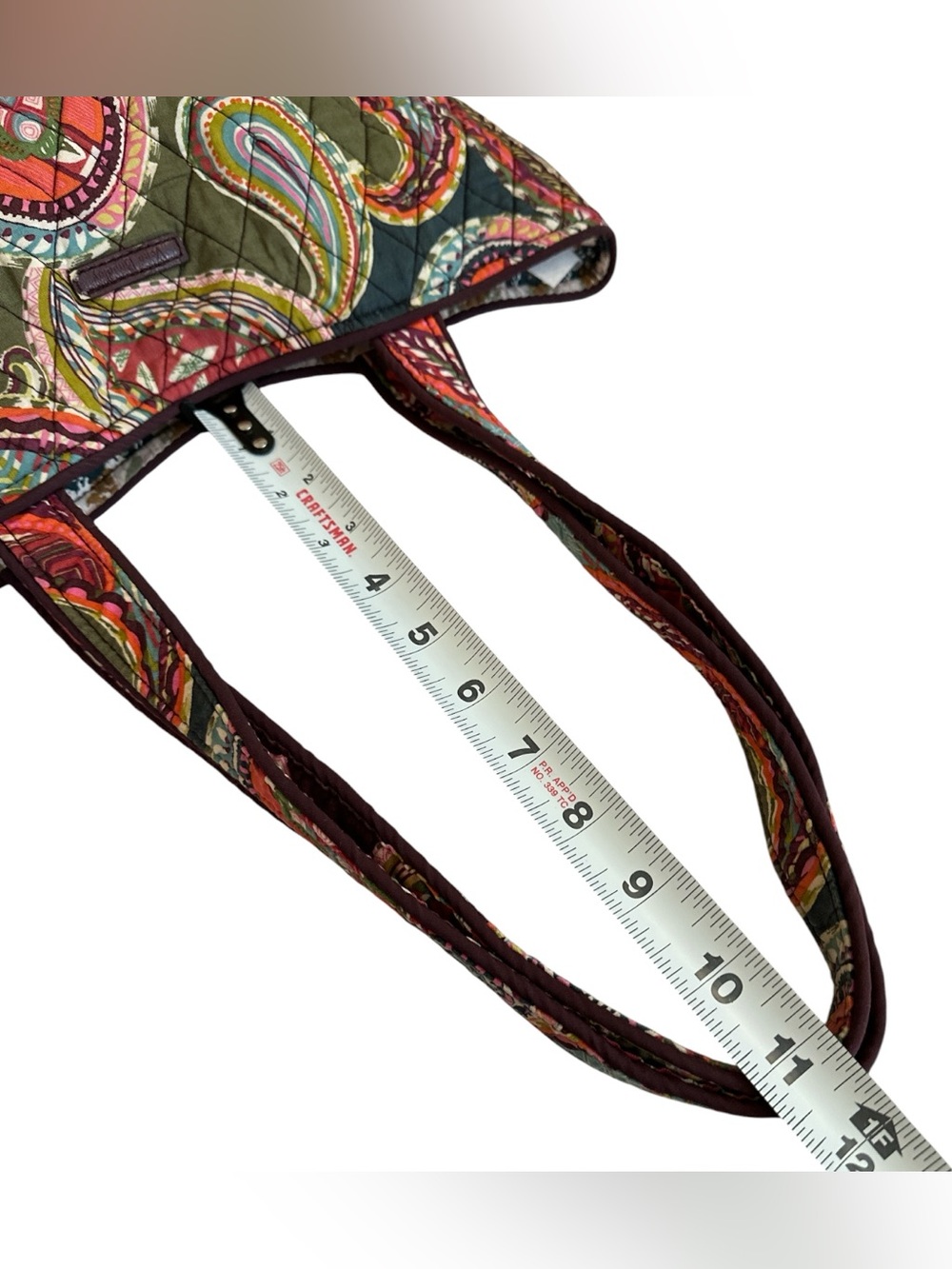 Vera Bradley Heirloom Paisley Pattern Tote Boho Coastal Grandmother Quilted Bag - Picture 6 of 10